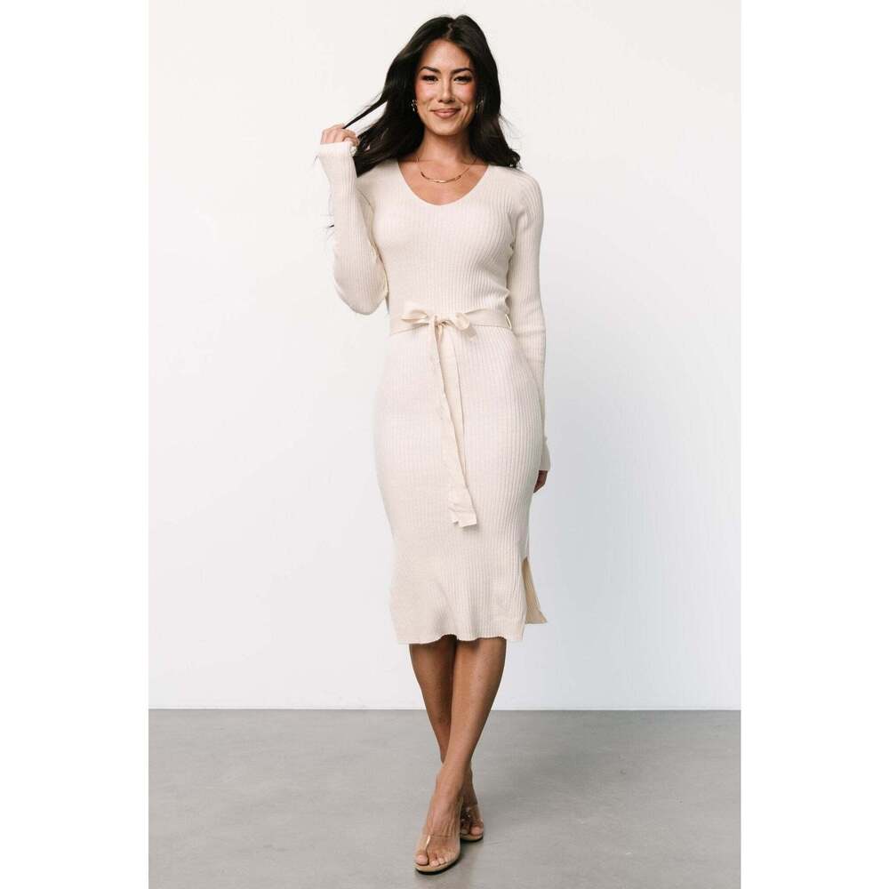Baltic Born Blayne Ribbed Midi Dress | Cream Size MM